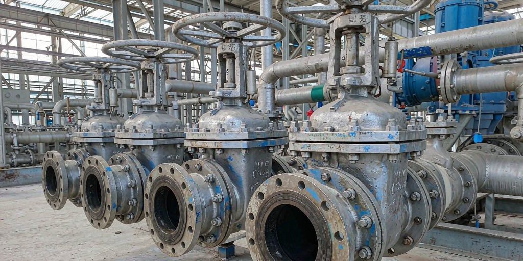 Industrial gate valves and pipe fittings